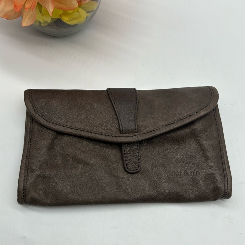 Nat & Nin Brown Pochette Leather Large Wallet BRN6951C